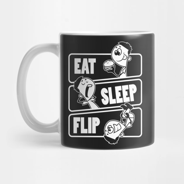 Eat Sleep Flip Repeat - Flipping Tumbling Gymnast print by theodoros20